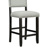 TREXM 5-Piece Counter Height Dining Set, Classic Elegant Table and 4 Chairs in Espresso and Beige - V.I.P Digital Presence