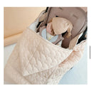 Manta de invierno para cochecito, manta cálida de forro polar para bebé, accesorio para envolver a recién nacidos, capa acolchada resistente al viento, funda de edredón con correa