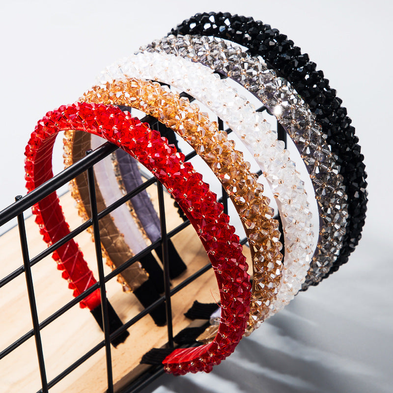 Korean Style Thin Edge Crystal Headband Women's Fashion Super Flash Headband Party Press Hair Accessories - V.I.P Digital Presence