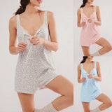 European and American women's fresh floral sleeveless jumpsuit sleepwear and home wear - V.I.P Digital Presence