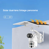 Outdoor solar monitoring camera dual lens wireless wifi remote night vision high-definition monitor - V.I.P Digital Presence