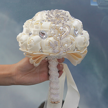 Artificial Wedding Bouquets Hand Made Flower Rhinestone Bridesmaid Crystal Bridal Wedding Bouquet - V.I.P Digital Presence