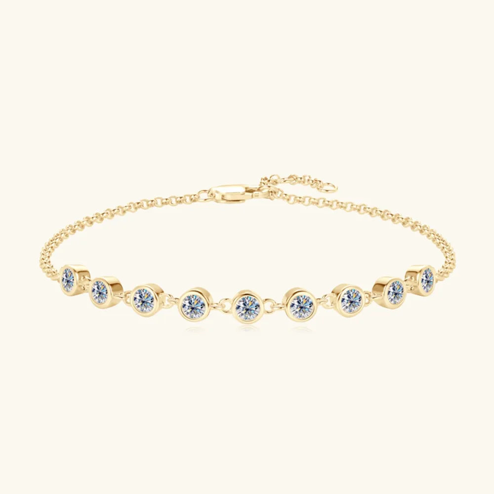Inlaid Moissanite 925 Sterling Silver Bracelet - V.I.P Digital Presence