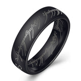 European and American movie peripheral laser Arabic font ring The Lord of the Rings stainless steel 6MM ring personality - V.I.P Digital Presence