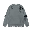 Trendy Lazy Crochet Hole Sweater Men's Round Neck Knitwear Loose Long Sleeve Casual Pullover - V.I.P Digital Presence