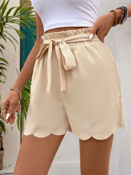 Perfee Frill Tied Shorts with Pockets - V.I.P Digital Presence