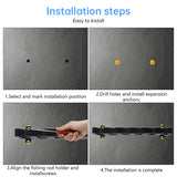 1pc 6-hole fishing rod wall mount, vertical/horizontal display frame - V.I.P Digital Presence