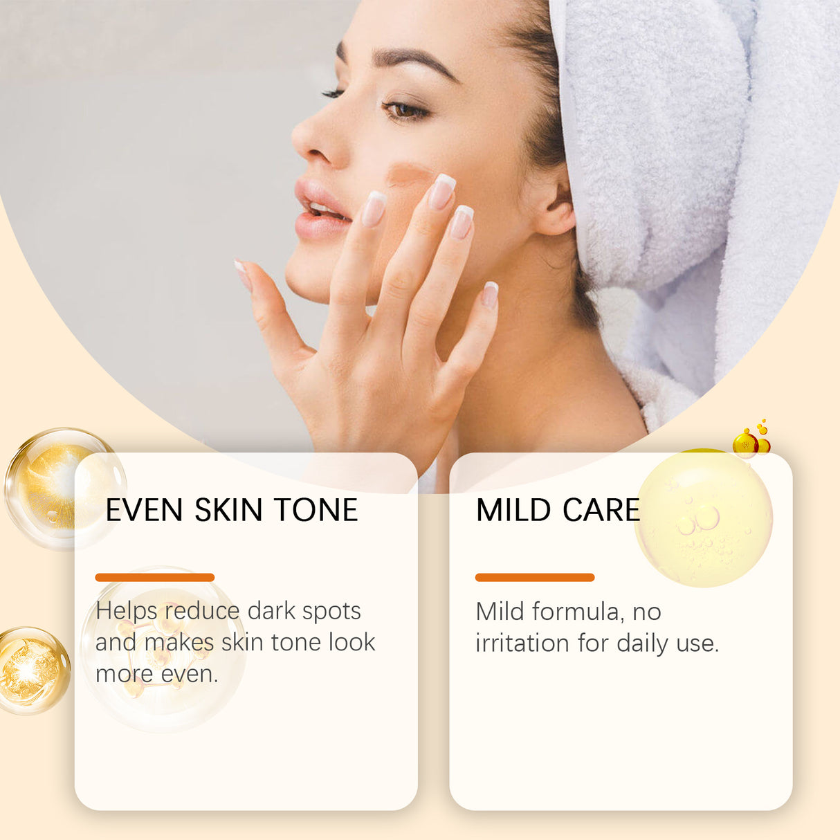 Kit de cuidado facial con vitamina C, hidratante, rejuvenecedor y para pieles sensibles.