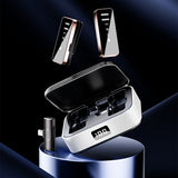 S18 wireless lavalier microphone charging compartment noise reduction reverberation digital display little bee live microphone - V.I.P Digital Presence