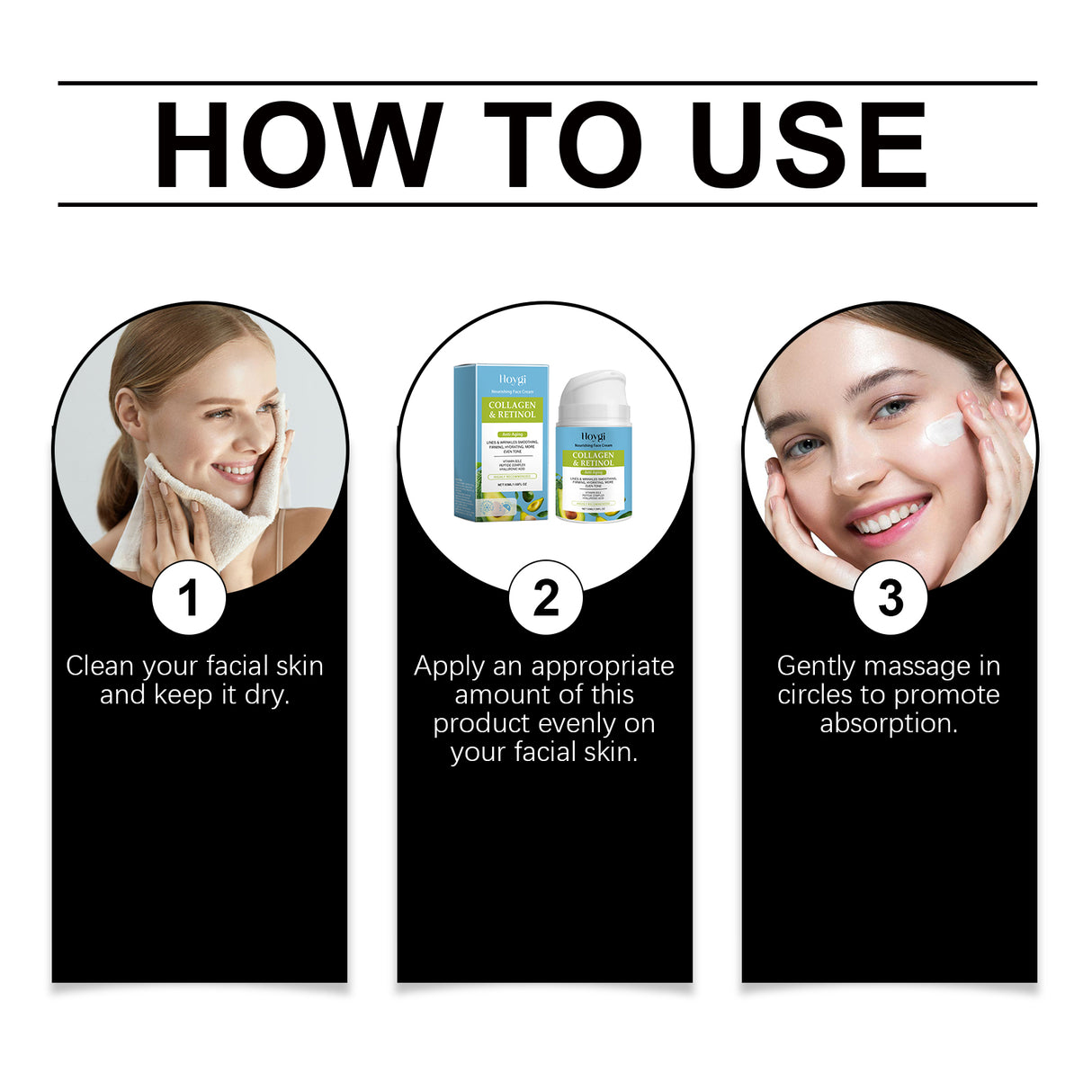 El humectante facial de colágeno hidrata y humecta la piel del rostro con una crema humectante suave que reduce las líneas finas.