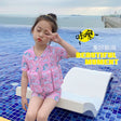 Children's buoyancy swimsuit for girls and boys, cute baby short sleeved zipper one-piece surfing floating vest swimsuit - V.I.P Digital Presence