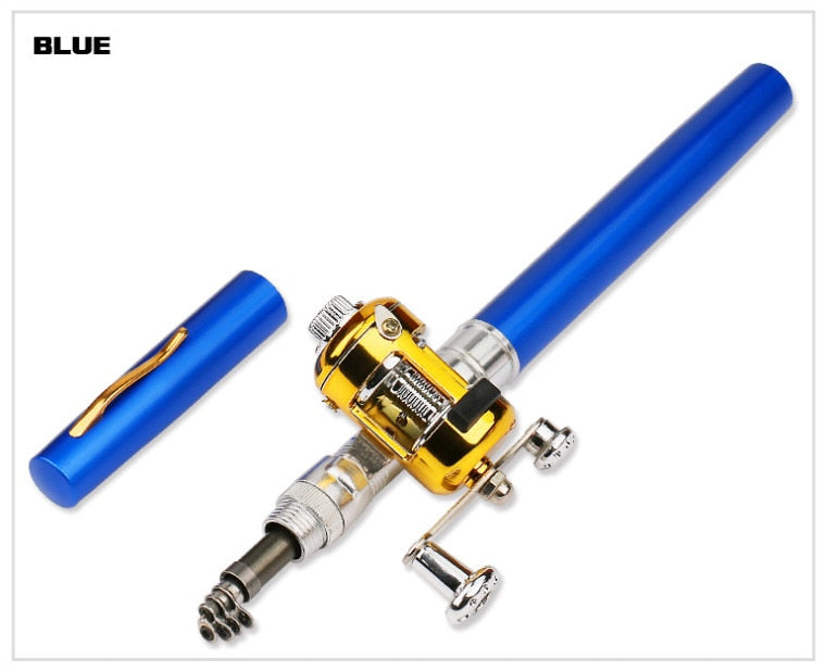 Portable Pocket Telescopic Mini Fishing Rod Pole Pen Shape Folded Fishing Rod With Reel Wheel For Outdoor River Lake Fishing - V.I.P Digital Presence
