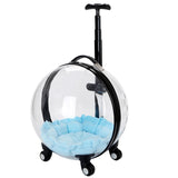 Rolling Pet Travel Trolley with Wheel, Transparent Capsule, Pink, Green, Puppies, Dogs, Cat Carriers Bag, 5-20Kg - V.I.P Digital Presence