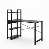 Bedroom desk, steel frame, computer desk, student desk, desk with 4 storage shelves, computer desk, metal and wood - V.I.P Digital Presence