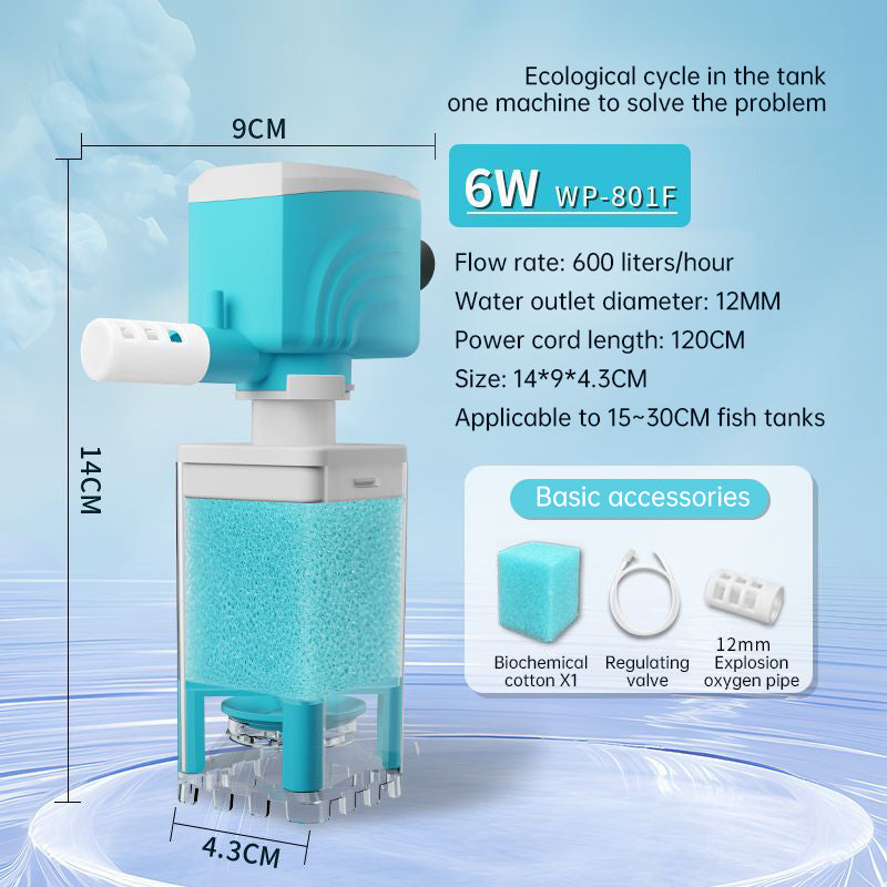 Multifunctional Aquarium Sponge Filter: Water Purifier, Pump, Wave Maker, with Suction Cup & Air Pump - V.I.P Digital Presence