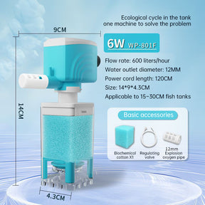 Multifunctional Aquarium Sponge Filter: Water Purifier, Pump, Wave Maker, with Suction Cup & Air Pump - V.I.P Digital Presence