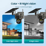 Outdoor panoramic pan tilt solar camera without power or network remote three screen night vision orchard monitoring camera - V.I.P Digital Presence