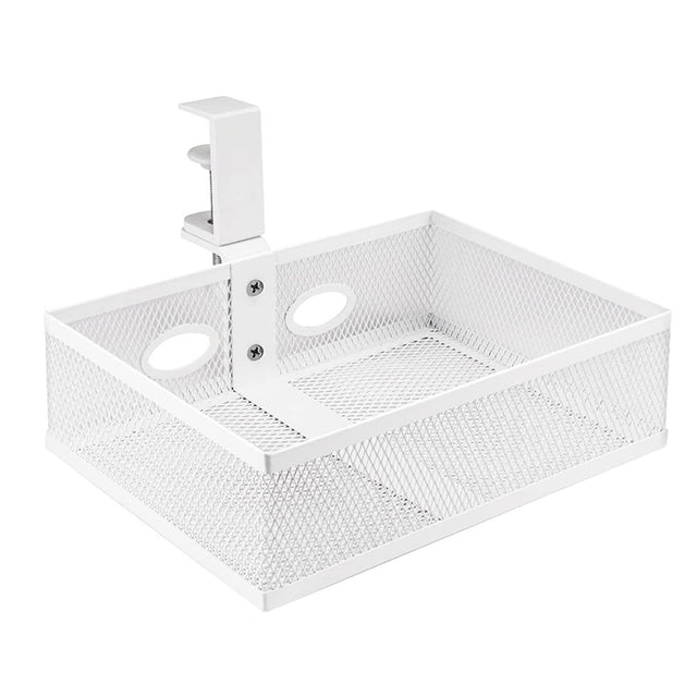 Mesh Desk Organizer with Clamp-on Swivel Pencil Drawer, having a hidden, sturdy C-Clamp mount system and easy installation. - V.I.P Digital Presence