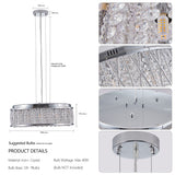 Modern Crystal Pendant 18.9-inch Aluminum+Iron Circular Ceiling Light Embedded Ceiling Fixture - V.I.P Digital Presence