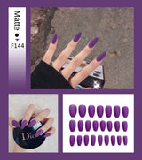 Nail Art Fake Nails Stiletto Tips Clear Press on Long False with Glue Coffin Stick Display Full Cover Artificial Designs Matte - V.I.P Digital Presence