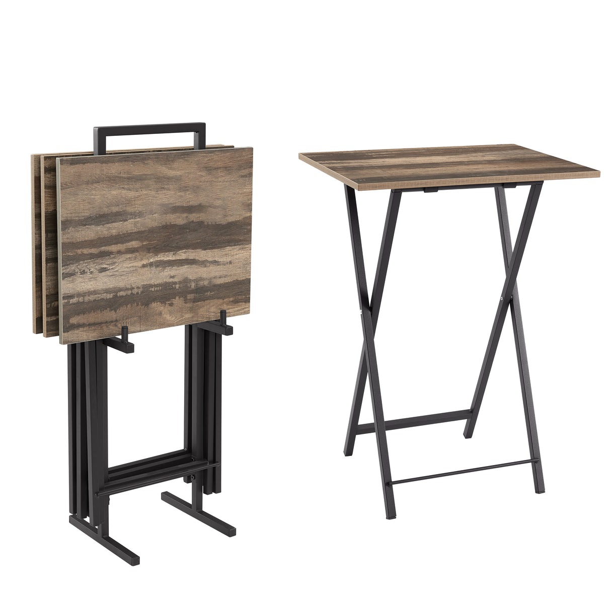 TV Trays for Eating Set of 4 with Stand,Folding TV/Snack Tray Table Set,Folding TV Dinner Tables for Small Space - V.I.P Digital Presence