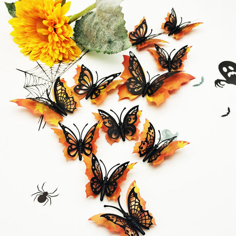 Halloween 3D Butterfly Bat Home Decor Wall Sticker 12 Pack Butterfly Sticker Wall Sticker - V.I.P Digital Presence