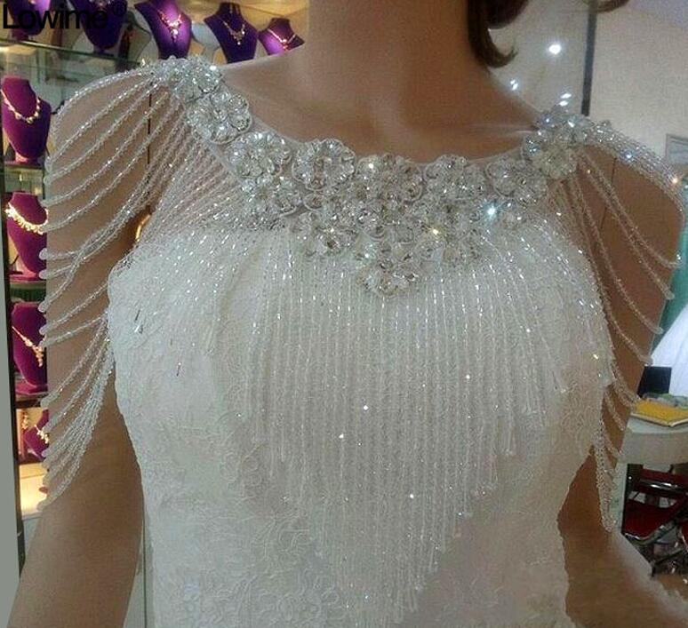 White Bolero Appliques Crystals Wedding Wrap Wedding Bolero Made in China Wedding Accessories Evening Dress - V.I.P Digital Presence