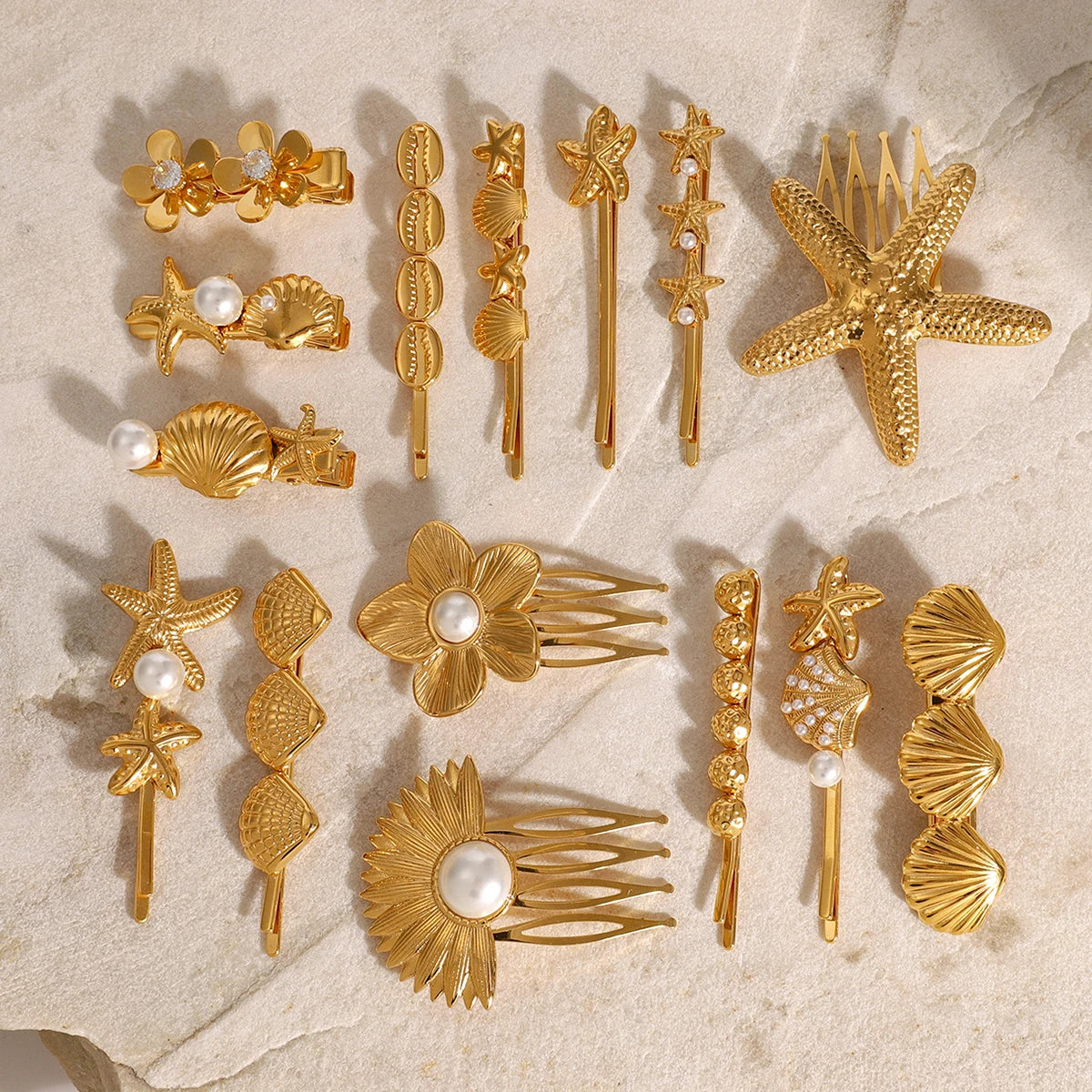 Stainless steel shell hair clip with bangs, high-end feel, ins metal hair accessories, broken hair clip at the back of the head - V.I.P Digital Presence