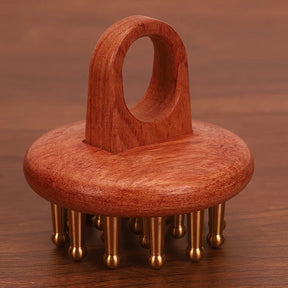 Copper Wood Head Meridian Massage Comb Gua Sha Massage Tool Body Wood Therapy Scalp Massage - V.I.P Digital Presence
