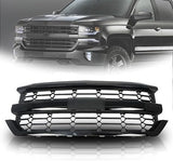 Front Bumper Upper Grille Grill Compatible with Chevrolet Silverado 1500 2016-2018 (Black) - V.I.P Digital Presence