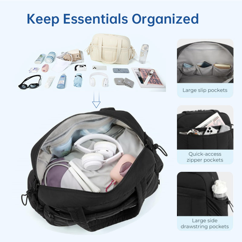 Large Capacity Carry-On Travel Duffel Bag for Women, with Shoulder Strap, Ideal for Weekend Overnight Trips and Sport Gym Use - V.I.P Digital Presence