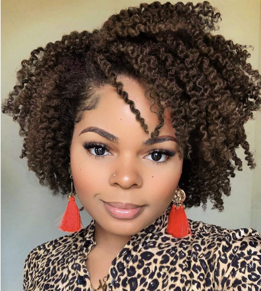 New African small curly wig female short curly hair partial full top chemical fiber headgear wigs - V.I.P Digital Presence