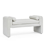 Bedroom storage stool, linen storage stool, large storage space, 50.39 inches white - V.I.P Digital Presence