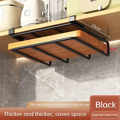Under - Cupboard Hanging Organizer: Hooks for Paper Towels, Rags, Plus Shelf for Cutting Boards & Pot Covers - V.I.P Digital Presence