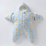 Saco de dormir para bebé, diseño de estrella de mar y cordero, con algodón grueso y cálido, acolchado antipatadas.