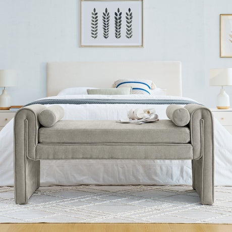 Bedroom storage stool, linen storage stool, large storage space, 50.39 inches - V.I.P Digital Presence