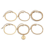 Ins round pendant Bracelet set irregular metallic flat snake chain bracelet - V.I.P Digital Presence