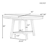 TREXM Farmhouse Round Extendable Dining Table with 16" Leaf Wood Kitchen Table (Espresso)