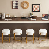 24 inch high circular bar stool, set of two - modern cushioned dining stool - including sturdy hardware support legs - V.I.P Digital Presence