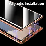 Funda de vidrio templado antiespía para Samsung Note20U, protección para teléfono S21, ultra magnética, cubierta metálica S21