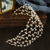 Mesh minimalist pearl hollow headwear - V.I.P Digital Presence