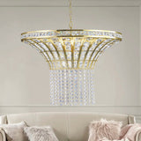 (Same as W1340120181/L5021) 8-Light 23.6" Wide Crystal Waterfall Chandelier (Bulb Not Included) - V.I.P Digital Presence