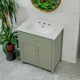 30-Inch Bathroom Vanity with Ceramic Sink Combination, Ample Storage - Features 1 Pullout and Multifunctional Shelf Dividers - V.I.P Digital Presence