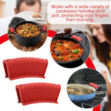 Silicone insulated pot handle sleeve set high-temperature resistant and anti slip pot ear clip anti scald hand clip - V.I.P Digital Presence