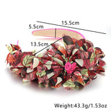 Exaggerated fabric oversized flower and leaf pattern headband - V.I.P Digital Presence