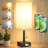 Linen 90 square desk lamp zipper switch three color temperature variable light A+C USB charging - V.I.P Digital Presence