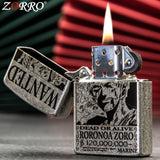 ZORRO Zoro Ancient Silver Pirate King Zoro Kerosene Lighter - V.I.P Digital Presence