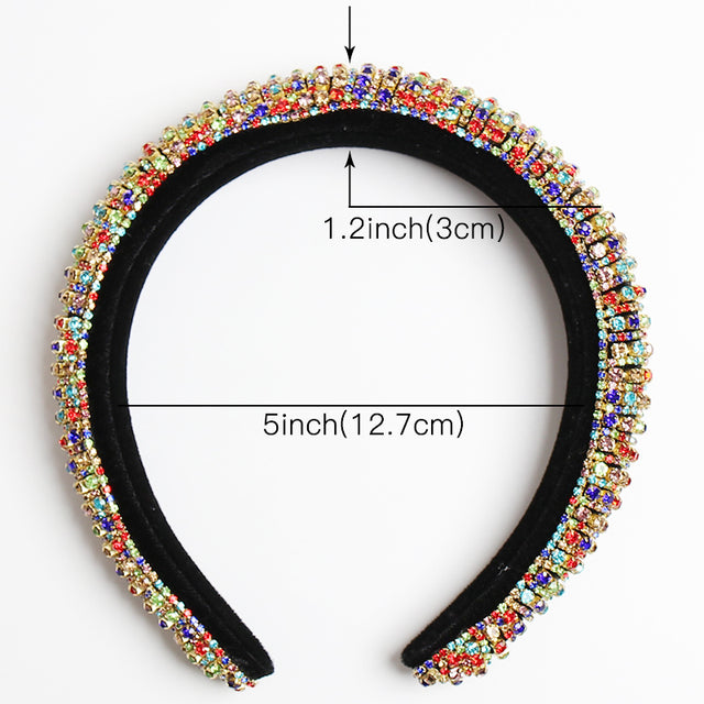 Baroque Full Crystal Hair Bands For Women Lady Luxury Shiny Padded Diamond Headband Hair Hoop Fashion Hair Accessories - V.I.P Digital Presence