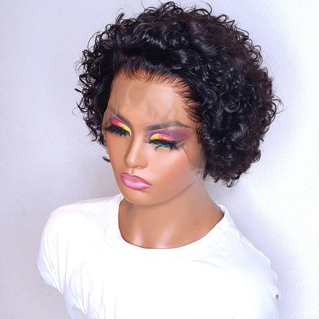 New front lace headgear wig short pixie headgear human hair real hair headgear - V.I.P Digital Presence