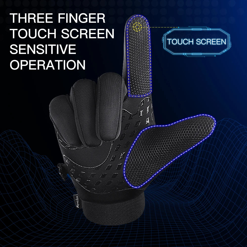 Outdoor warm cold windproof riding gloves touch screen windproof and anti-skid women's velvet full finger gloves - V.I.P Digital Presence